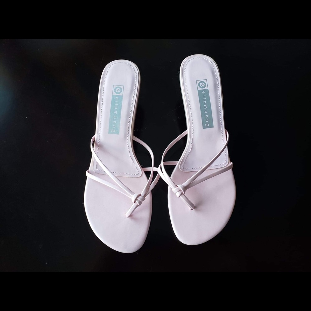 Ellemenno Pink Kitten Heel Sandlas